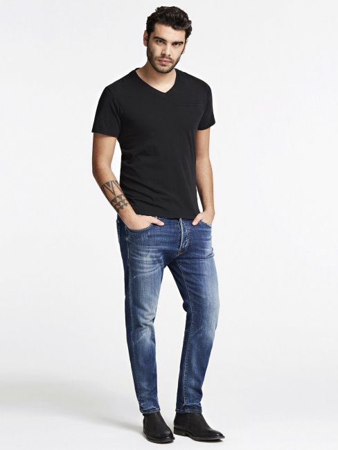 Tee Shirt Col Rond Guess Noir