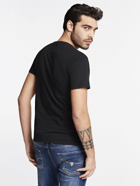 Tee Shirt Col Rond Guess Noir