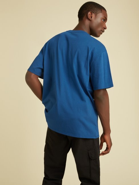 T-shirt à Logo Devant Guess Bleu