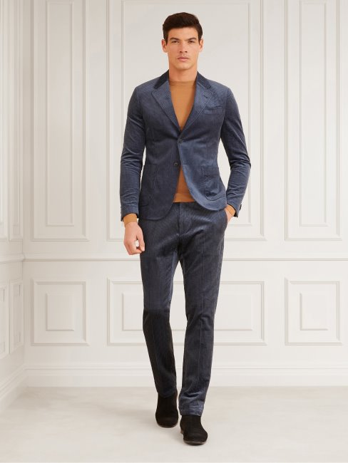 Pantalon Bleu En Velours Côtelé Guess Marciano