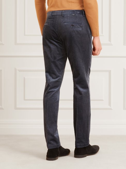 Pantalon Bleu En Velours Côtelé Guess Marciano