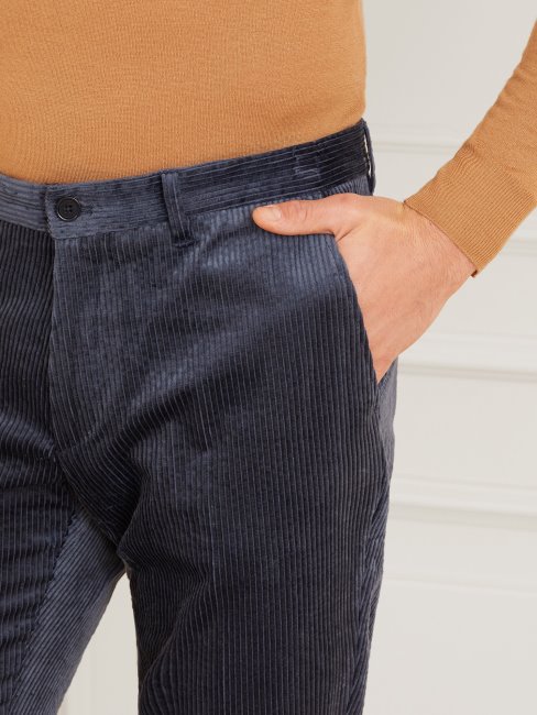 Pantalon Bleu En Velours Côtelé Guess Marciano