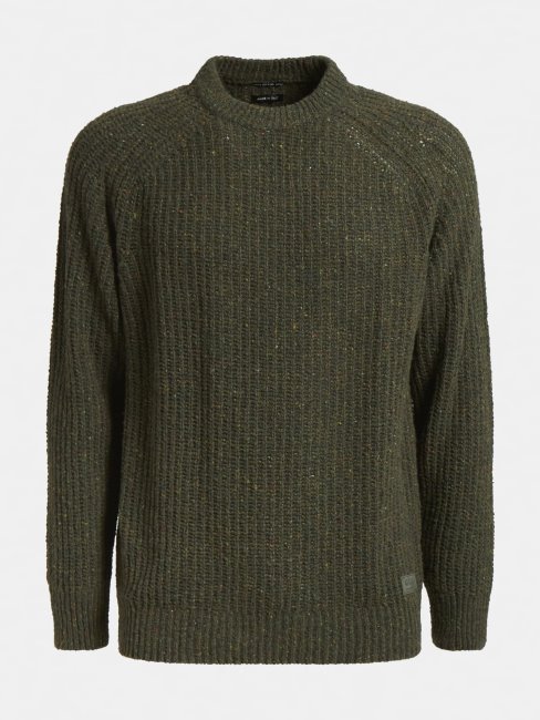 Pull Guess En Laine Côtelée Vert