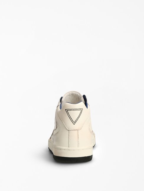 Baskets Pesaro Montantes En Cuir Véritable Guess Blanc