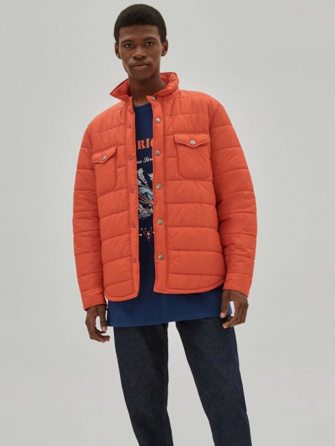 Veste Matelassée Poches Devant Orange Guess