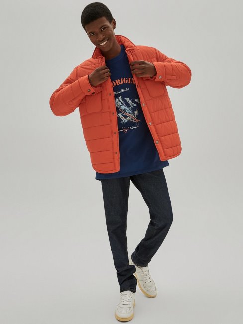 Veste Matelassée Poches Devant Orange Guess