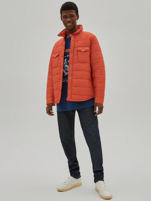 Veste Matelassée Poches Devant Orange Guess