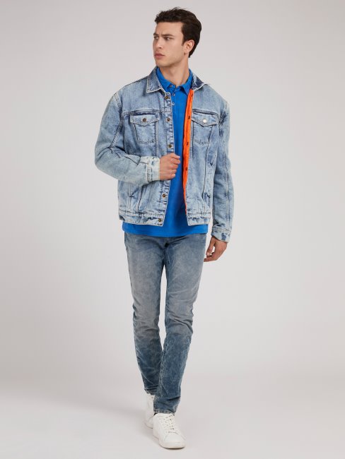 Veste En Jean Coupe Oversize Rembourrée Guess Bleu