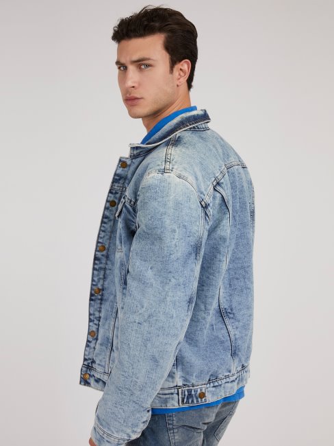Veste En Jean Coupe Oversize Rembourrée Guess Bleu