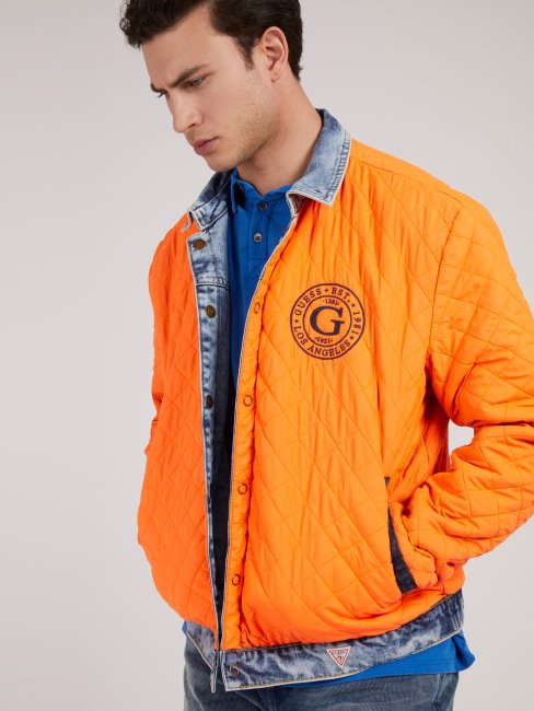 Veste En Jean Coupe Oversize Rembourrée Guess Bleu