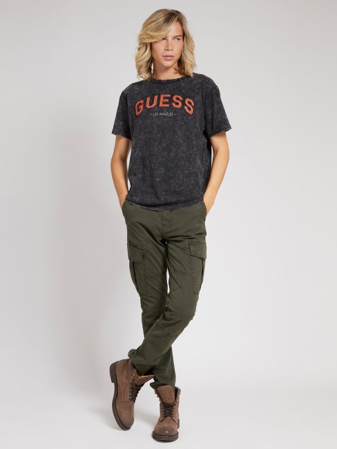 T-shirt Noir à Logo Sur Le Devant