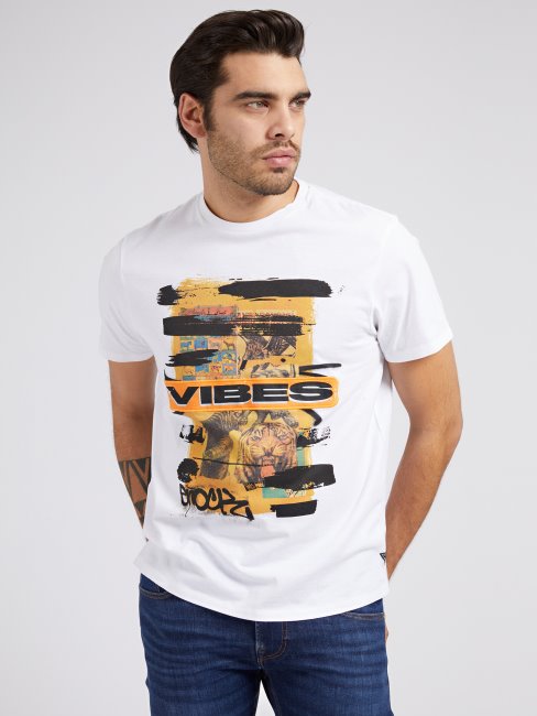 T-shirt Imprimé Devant Guess Blanc