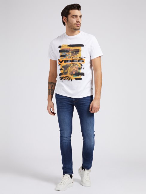 T-shirt Imprimé Devant Guess Blanc