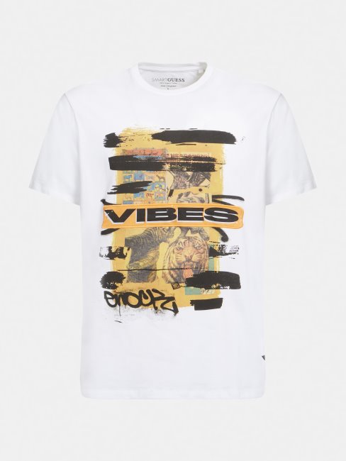 T-shirt Imprimé Devant Guess Blanc