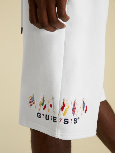 Guess Short à Cordon Logo Blanc