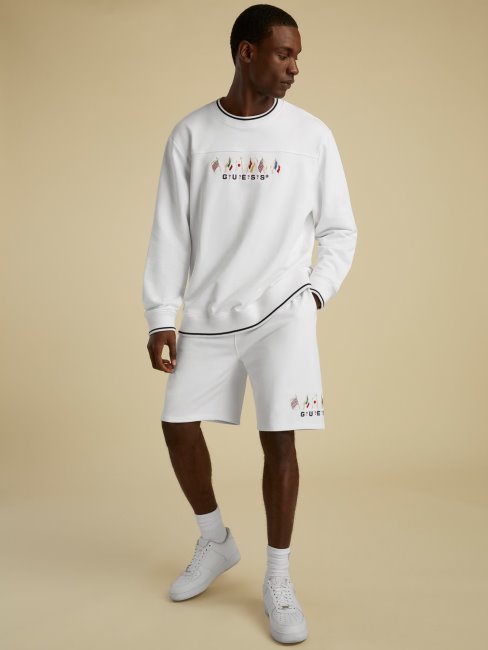 Guess Short à Cordon Logo Blanc