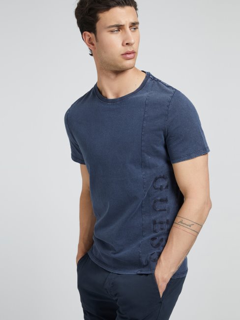 T-shirt Logo Latéral Guess Bleu