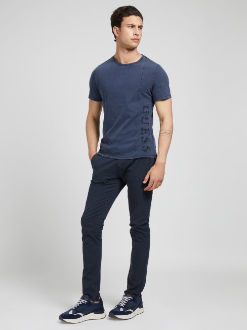 T-shirt Logo Latéral Guess Bleu