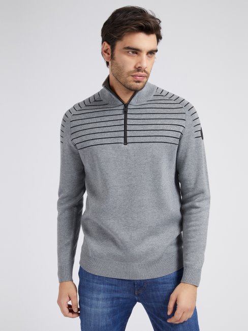 Pull Guess Col Zippé Gris