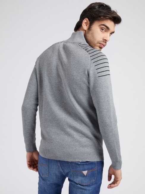 Pull Guess Col Zippé Gris