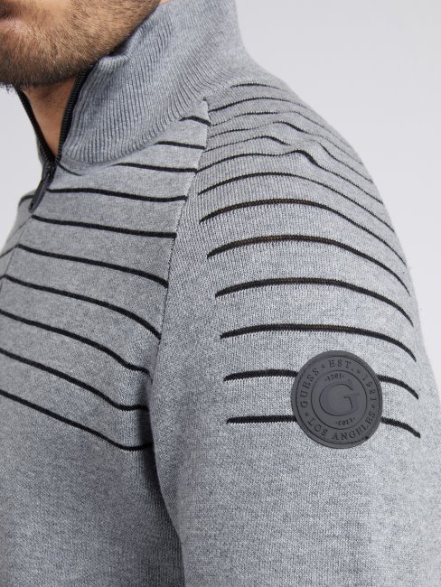 Pull Guess Col Zippé Gris