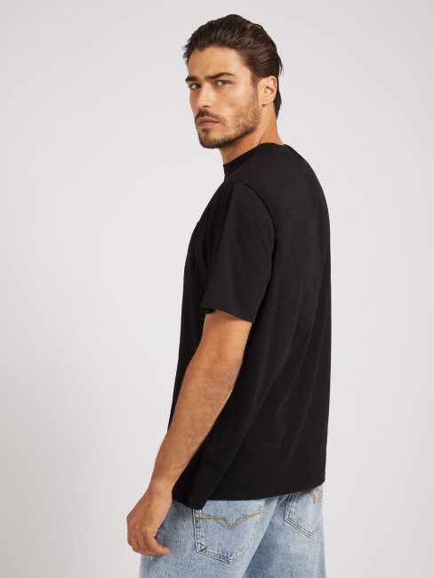 Tee Shirt Guess Noir Logo Sur Le Devant