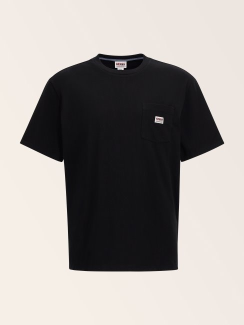 Tee Shirt Guess Noir Logo Sur Le Devant