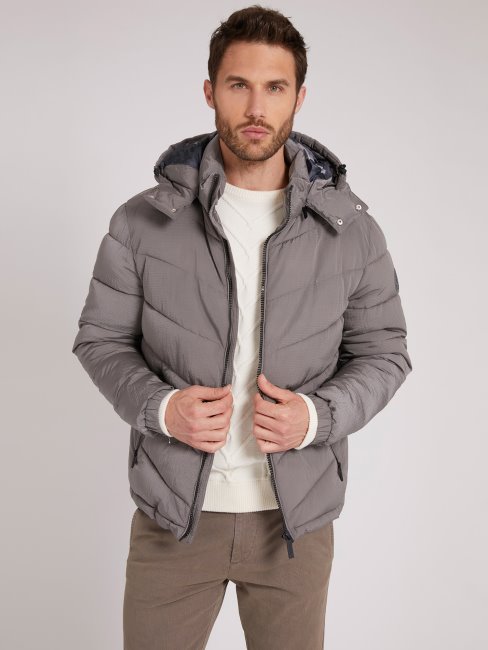 Doudoune Guess Grise à Capuche