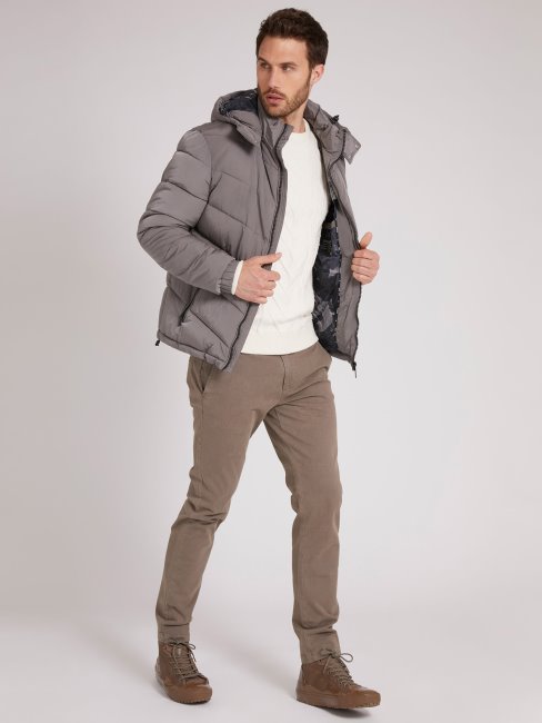 Doudoune Guess Grise à Capuche