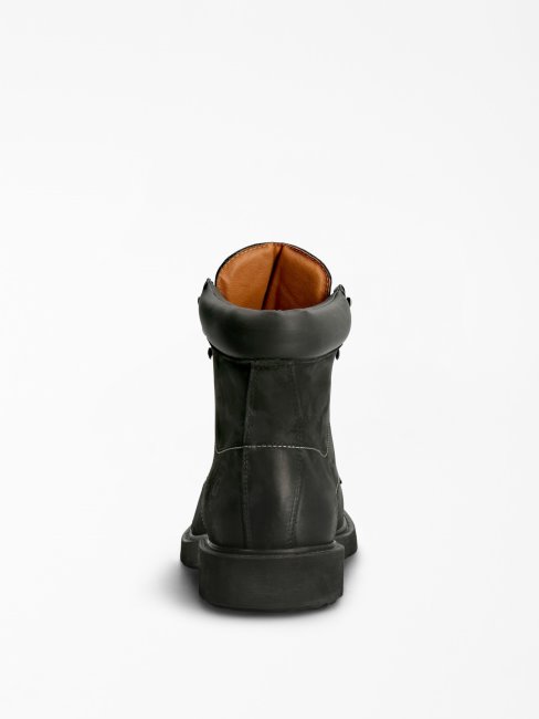 Guess Noir Laion Véritable Bottine En Cuir