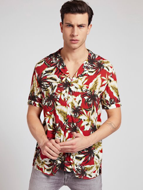 Chemise Rouge Imprimé Multi All Over Guess