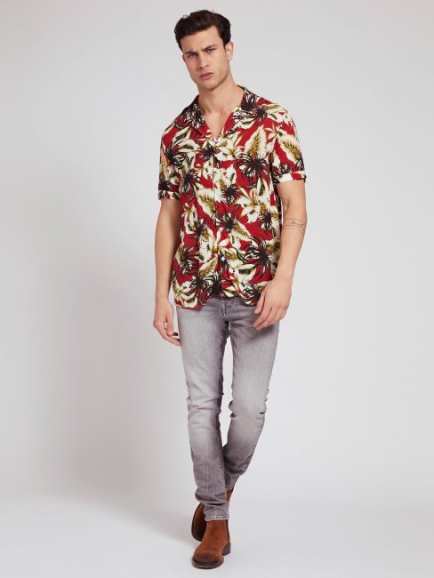 Chemise Rouge Imprimé Multi All Over Guess