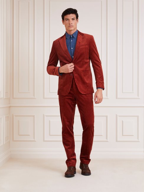 Pantalon En Velours Côtelé Marciano Bordeaux Guess