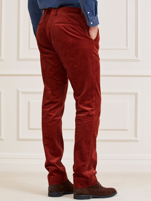 Pantalon En Velours Côtelé Marciano Bordeaux Guess