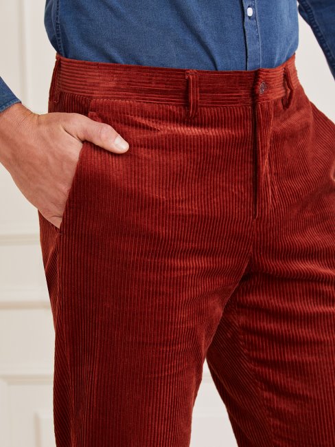 Pantalon En Velours Côtelé Marciano Bordeaux Guess