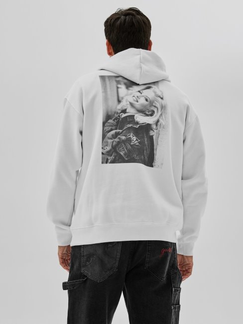 Sweat Blanc Imprimé Devant Guess