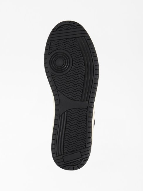 Guess Baskets Montantes En Cuir Véritable Pesaro Noir