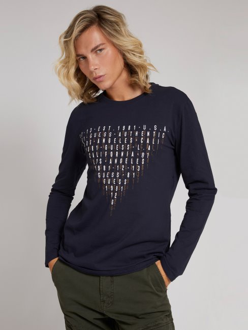 T-shirt Imprimé Devant Bleu Guess