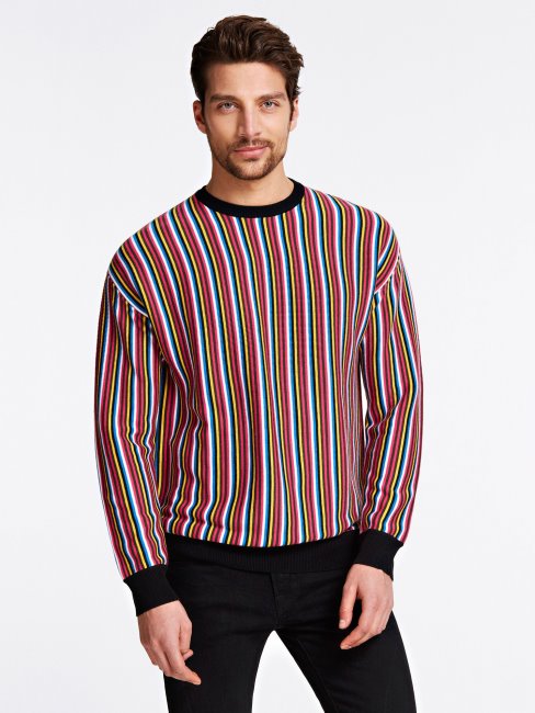 Pull Motif Rayé Multicolore Motif Guess