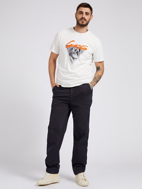 T-shirt Devant Imprimé Blanc Guess