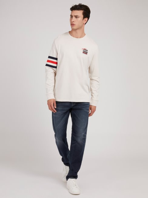 Tee Shirt Guess Blanc Manches Longues