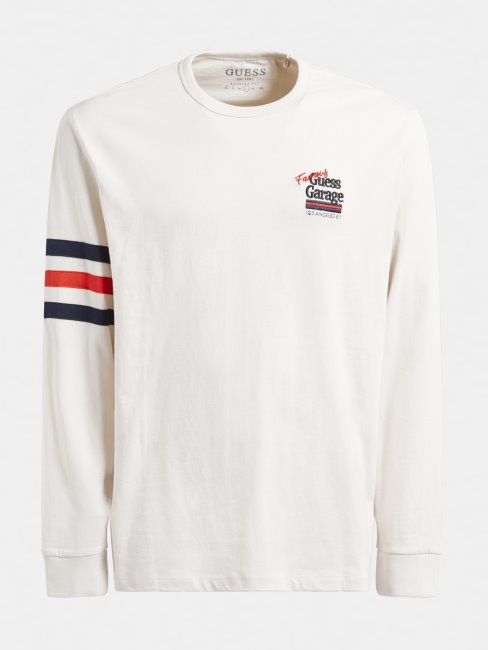 Tee Shirt Guess Blanc Manches Longues