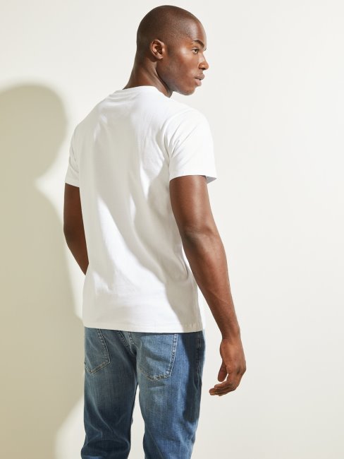 T-shirt Blanc Imprimé Sur Le Devant Guess