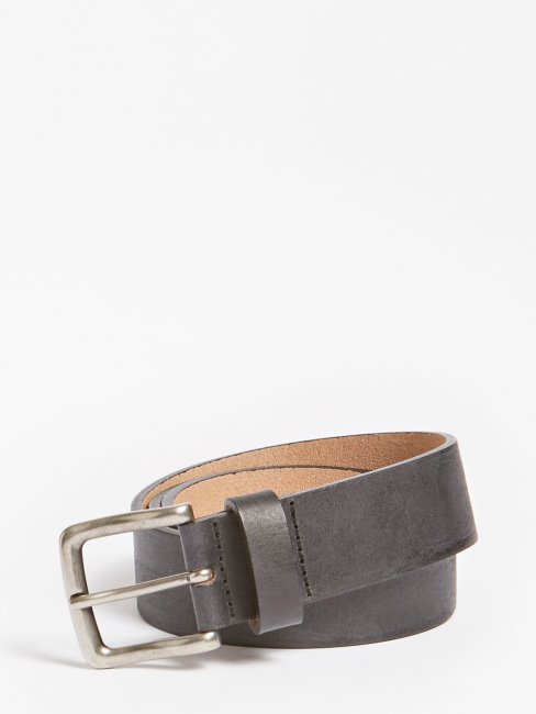 Ceinture En Cuir Véritable Guess Noir