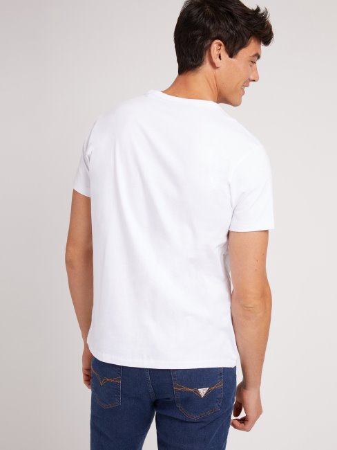 T-shirt Guess Blanc Imprimé Sur Le Devant