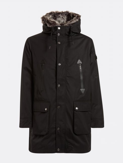 Guess Parka Poches Devant Noir