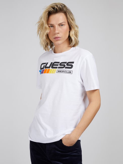 Tee Shirt Blanc Logo Devant Guess