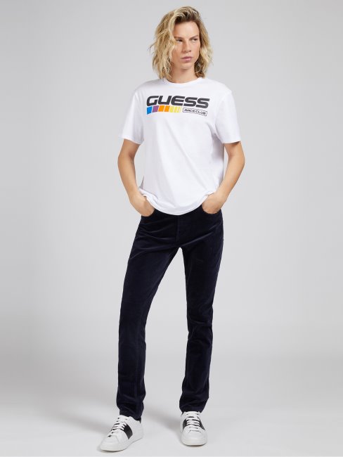 Tee Shirt Blanc Logo Devant Guess