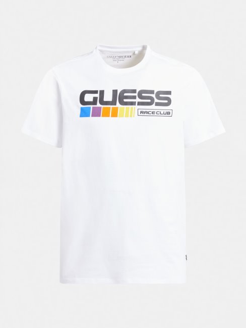 Tee Shirt Blanc Logo Devant Guess