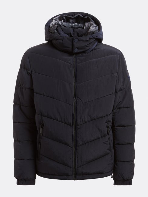 Doudoune Bleue Avec Capuche Guess